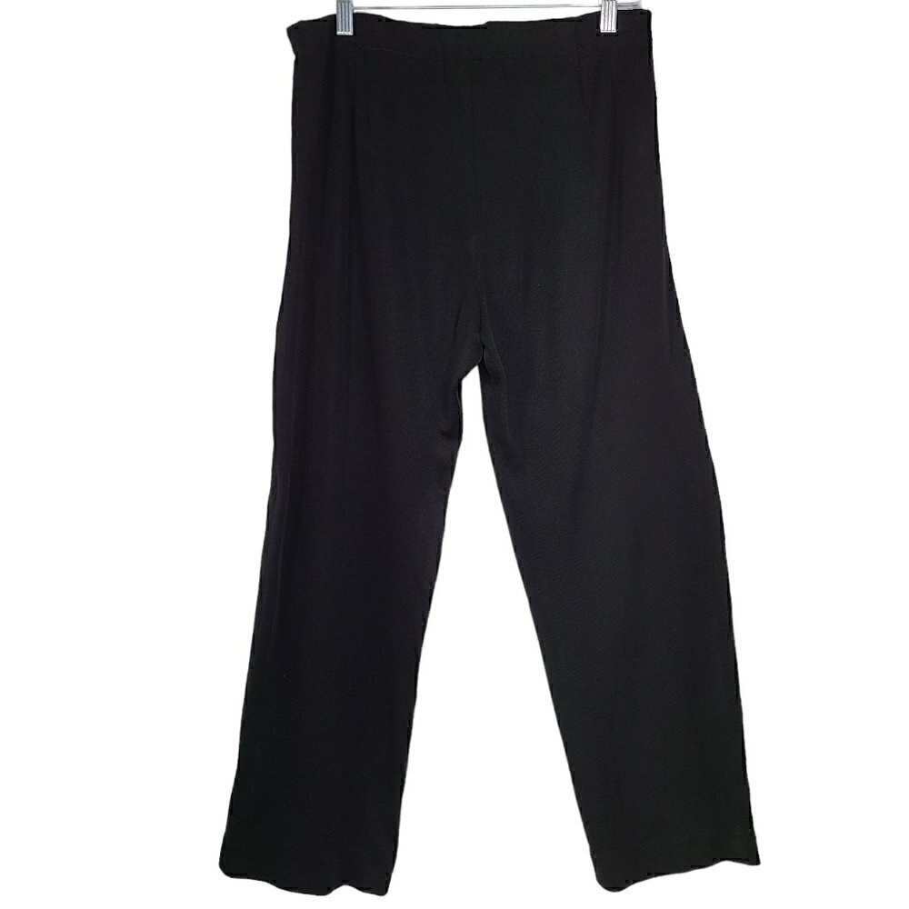 Misook Stretch Knit Acrylic Pull On Straight Leg Ankle Pants 27" Inseam